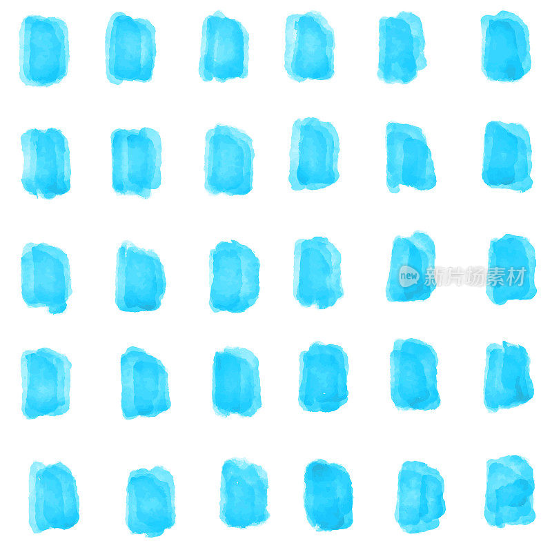 水彩浅蓝色笔触无缝模式。抽象背景，设计元素。沿海的概念。矢量瓷砖，里斯本阿拉伯几何马赛克，地中海无缝装饰。