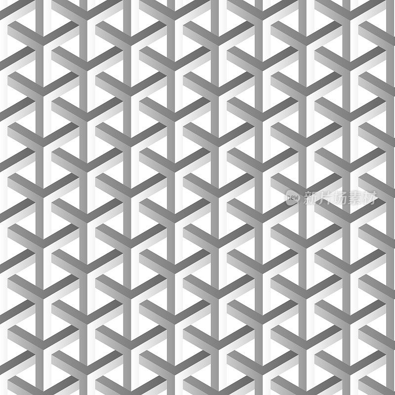 立方体边缘的三维图案