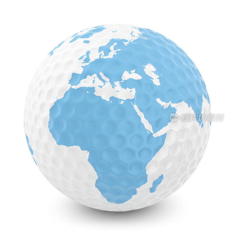 高尔夫球与非洲-欧洲地图