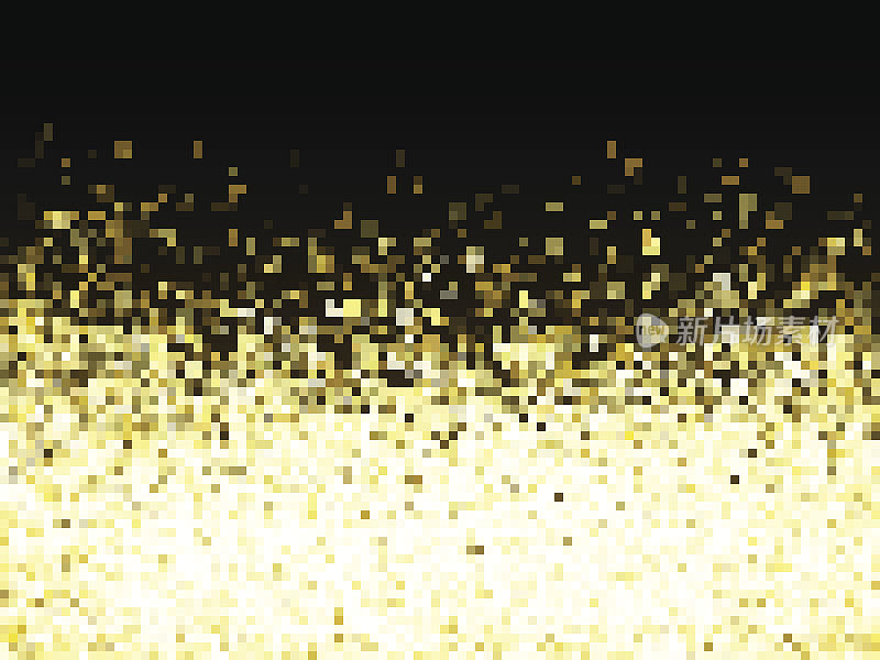 矢量黄金闪烁粒子与闪耀的星星纹理。