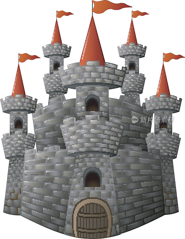 卡通童话中的石头城堡