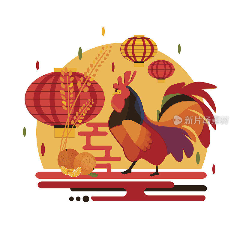 中国新年2017鸡的概念