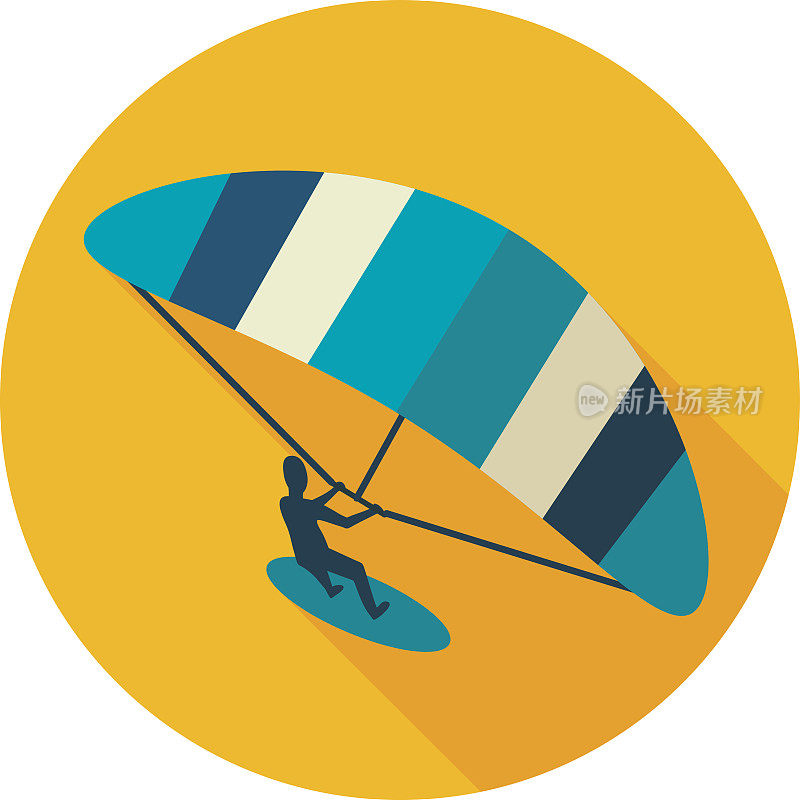 风筝登机。风筝冲浪图标。夏天。假期