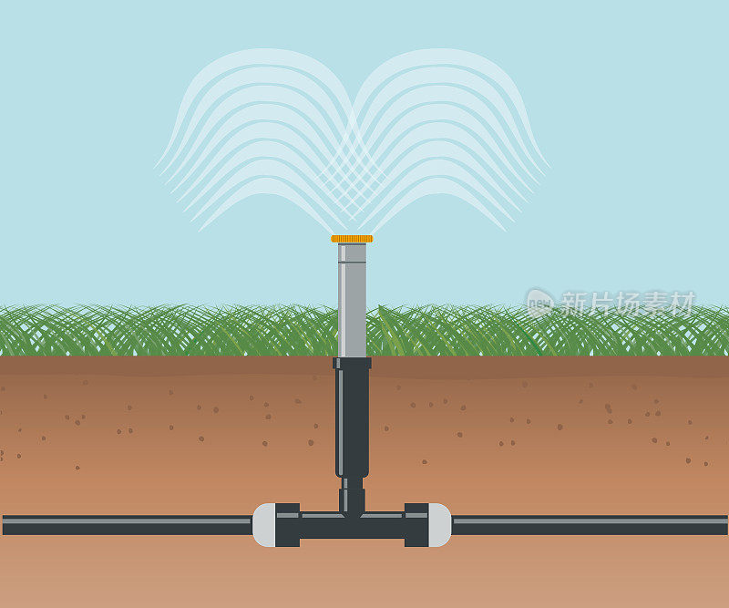 水灌溉。自动洒水装置系统