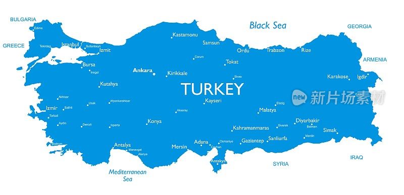 土耳其矢量地图