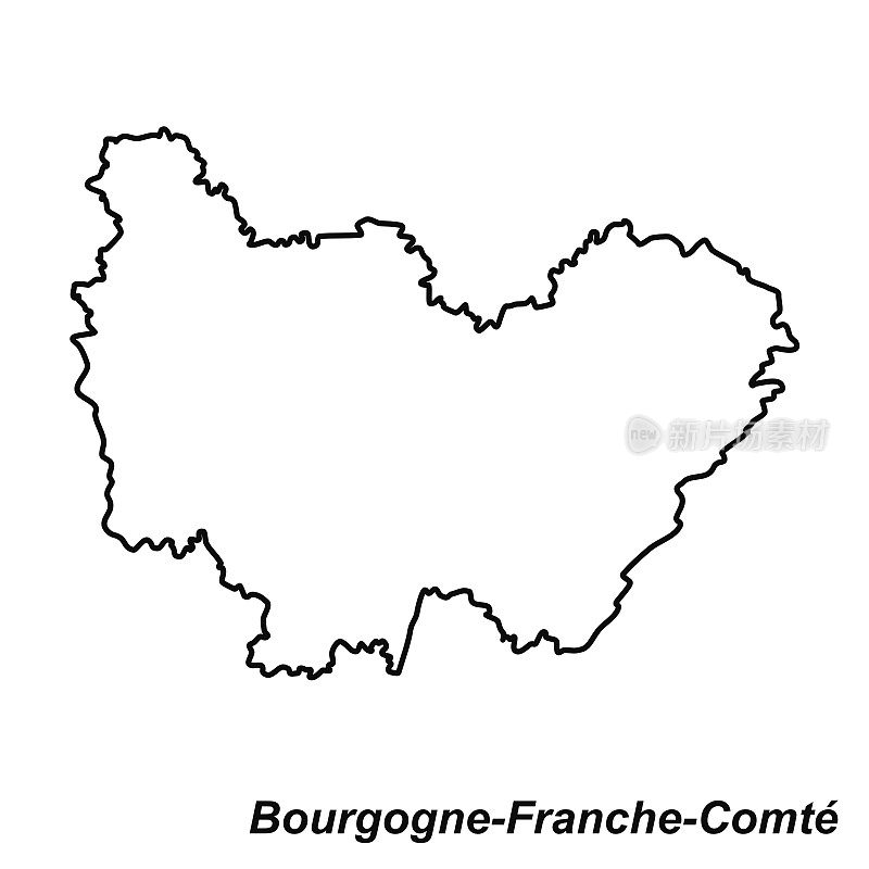 勃艮第弗兰切Comté矢量线图