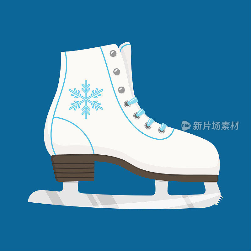 冬季花样滑冰在蓝色的背景
