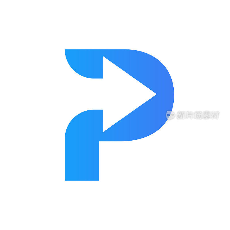 字母P金融Logo概念与投资成长箭Logo模板。首字母P字母标志金融符号