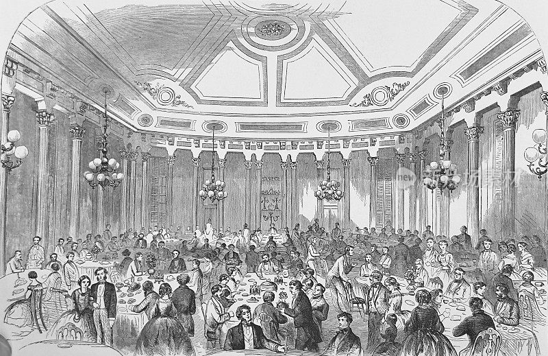 纽约市，第五大道酒店餐厅，1859年
