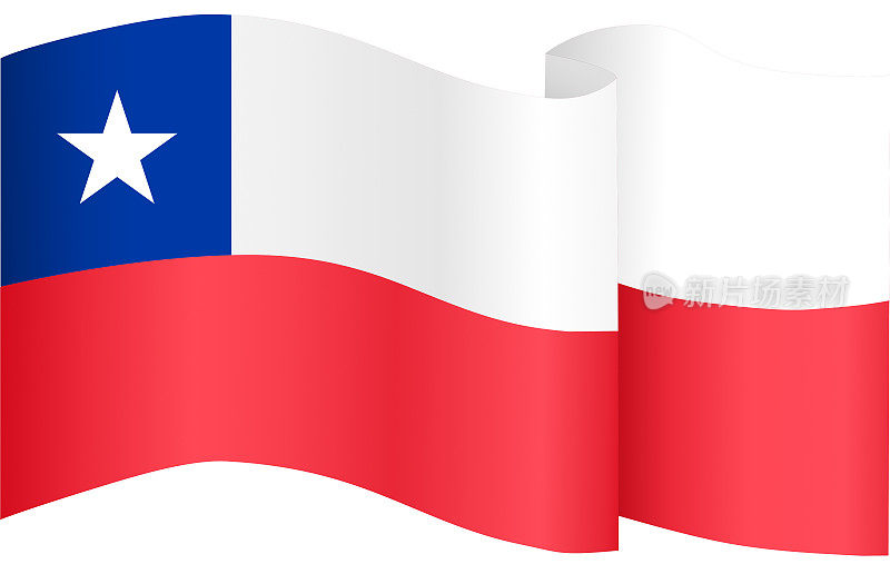 在png或透明背景上孤立的智利国旗波