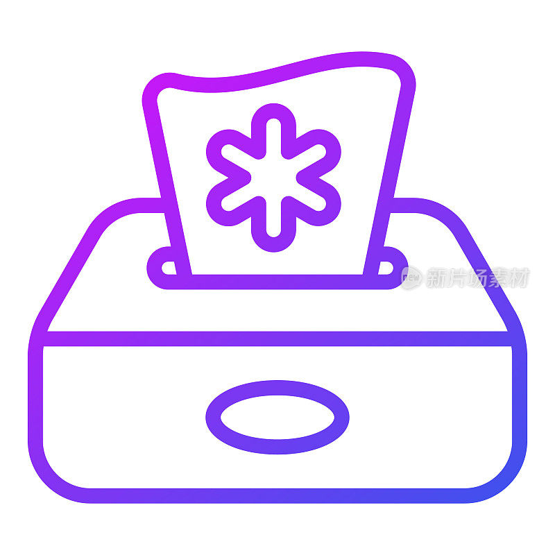纸巾盒医疗保健医疗，矢量图形插图图标。