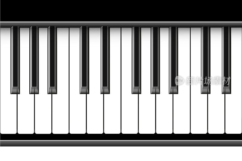 黑白钢琴键已被拿走。乐器键盘
