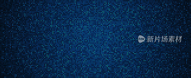 数字技术背景。数字数据正方形蓝色图案像素背景