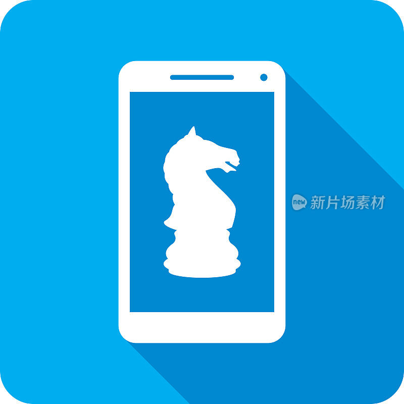 象棋骑士智能手机图标剪影