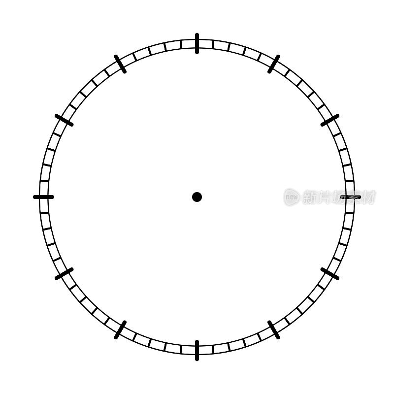 时钟的脸。时钟拨。空机械表表盘没有箭头和数字。向量