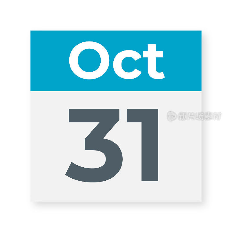 10月31日――日历页。矢量图