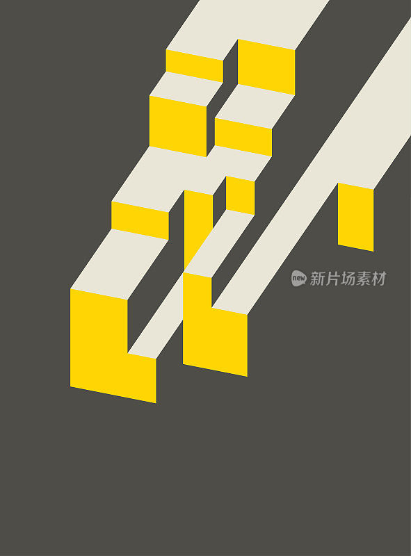 抽象极简主义立方体模型结构图案海报背景