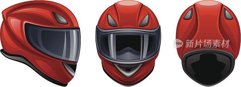 红色摩托车头盔