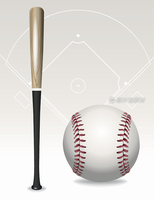 向量棒球棒，球，领域元素