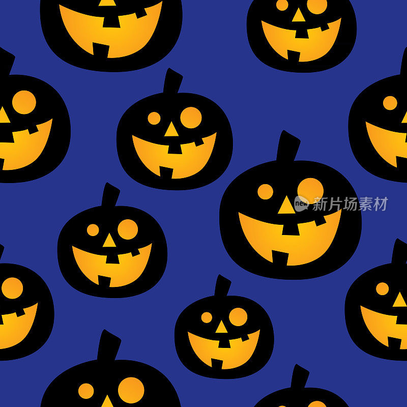 发光南瓜无缝图案