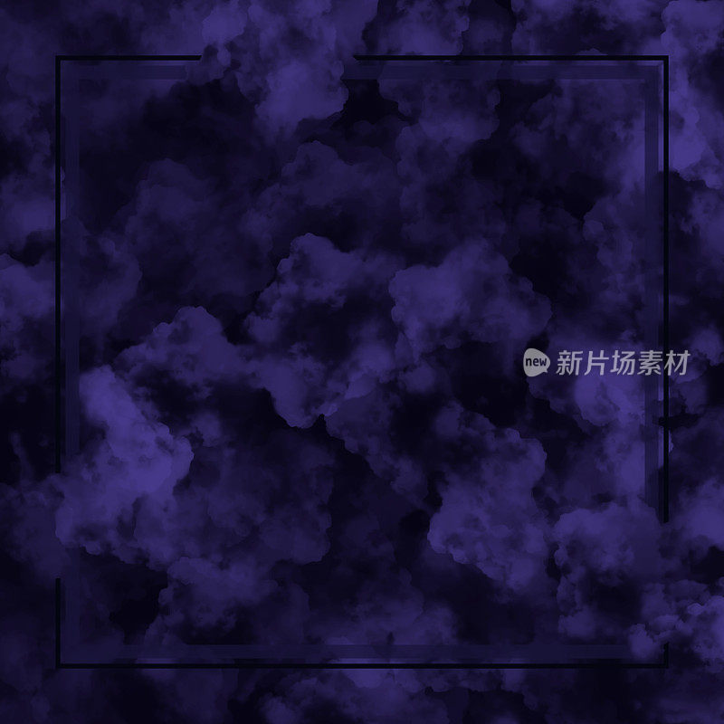 框架与蓝色雾或烟雾与黑色背景。蓝色矢量云雾或烟雾背景。为贺卡和标签的设计元素,市场,名片摘要背景。