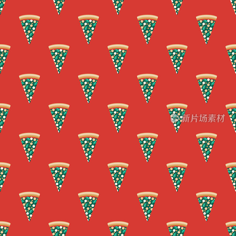 菠菜和菲达披萨切片图案