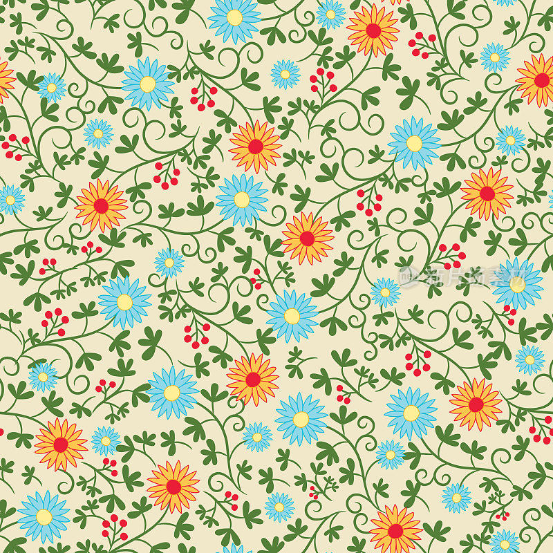 花无缝图案。