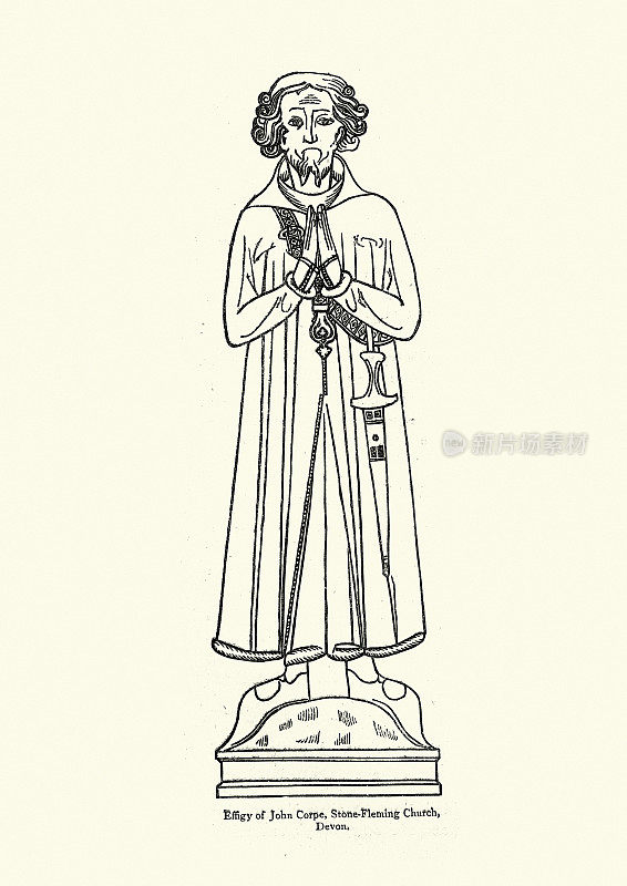一个戴着铁镣的中世纪男人的雕像