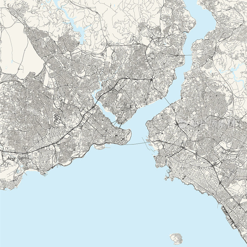 伊斯坦布尔，土耳其矢量地图
