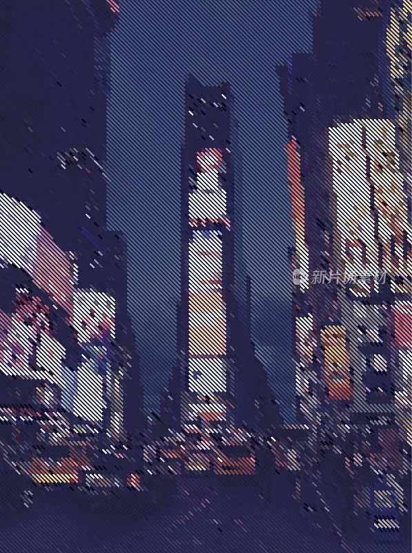 时代广场的像素街景
