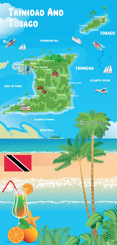 特立尼达和多巴哥和热带海滩