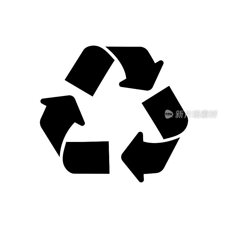 白色背景上的回收和生态图标。