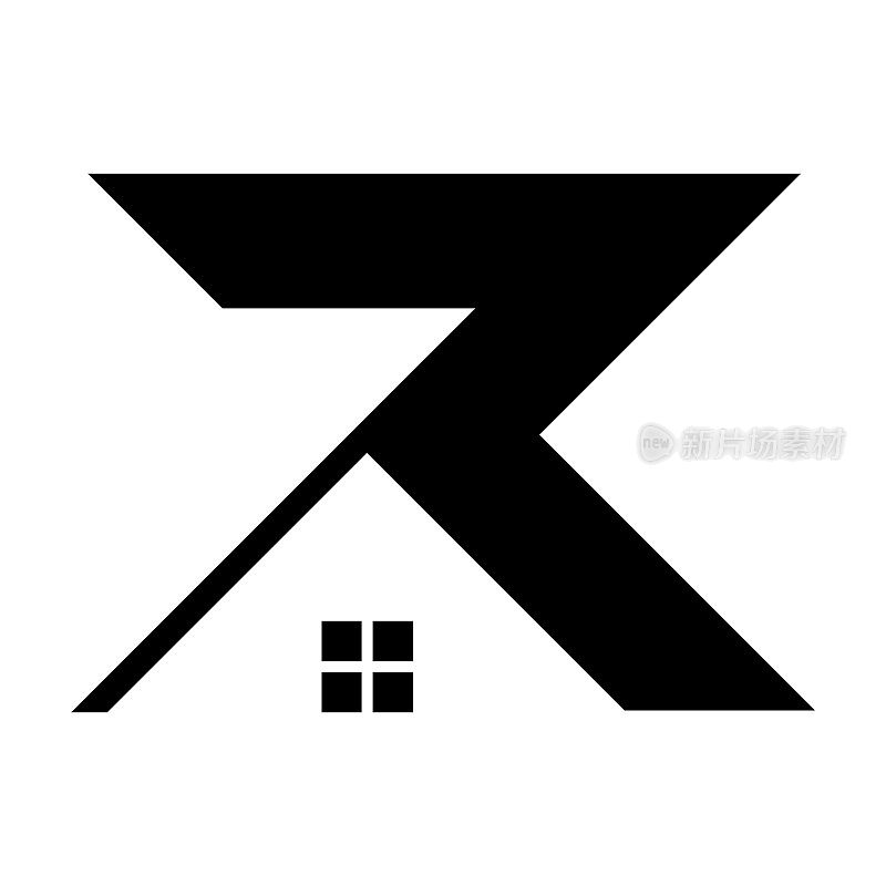 R为建筑，住宅，房屋，房地产，建筑，物业的标志设计。