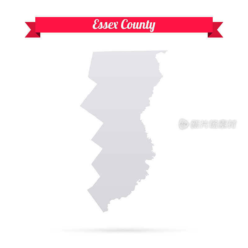 埃塞克斯县，佛蒙特州。白底红旗地图