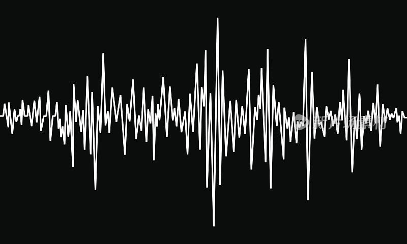 声波矢量。波作为音频均衡器隔离的背景。音频技术。脉冲音乐波形