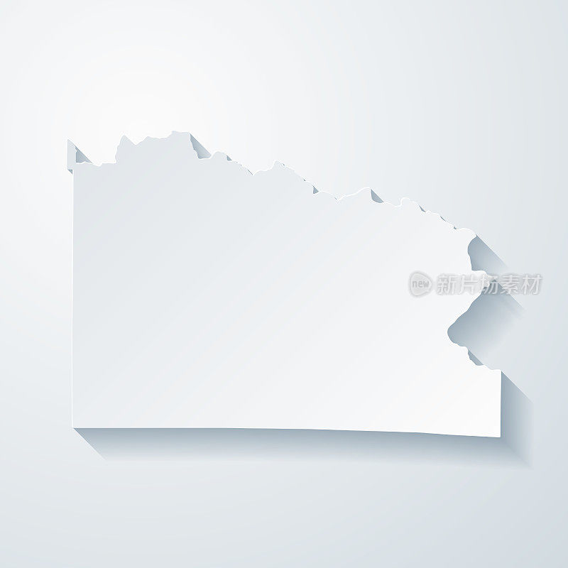 威斯康星州佛罗伦萨县。地图与剪纸效果的空白背景