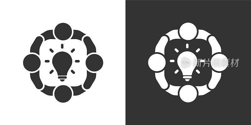 团队规划象形固体图标。固体图标，可以应用在任何地方，简单，像素完美和现代风格