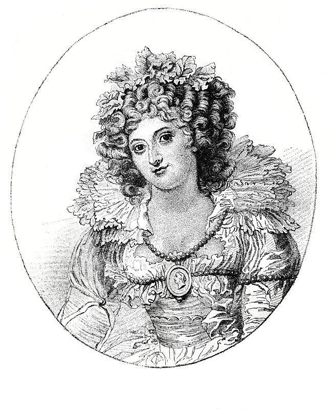 维多利亚时代时尚女性的肖像