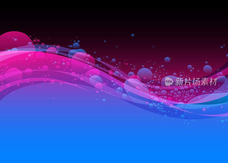 蓝色和粉红色的波浪流动背景