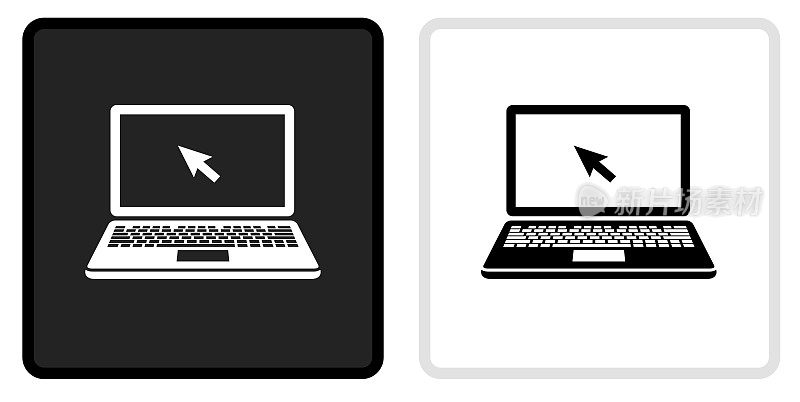 笔记本电脑图标上的黑色按钮与白色翻转