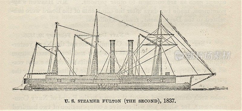 1837年美国轮船富尔顿2号，19世纪美国海军历史