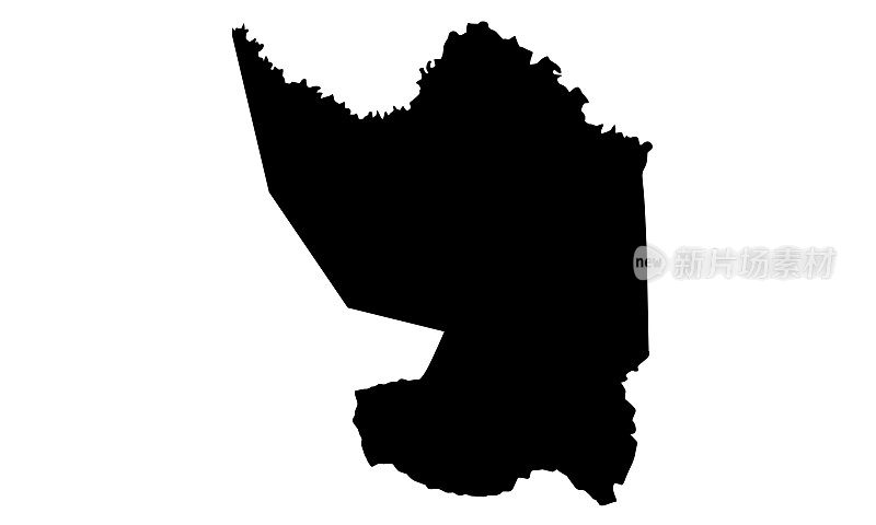 阿根廷Misiones省的黑色剪影地图