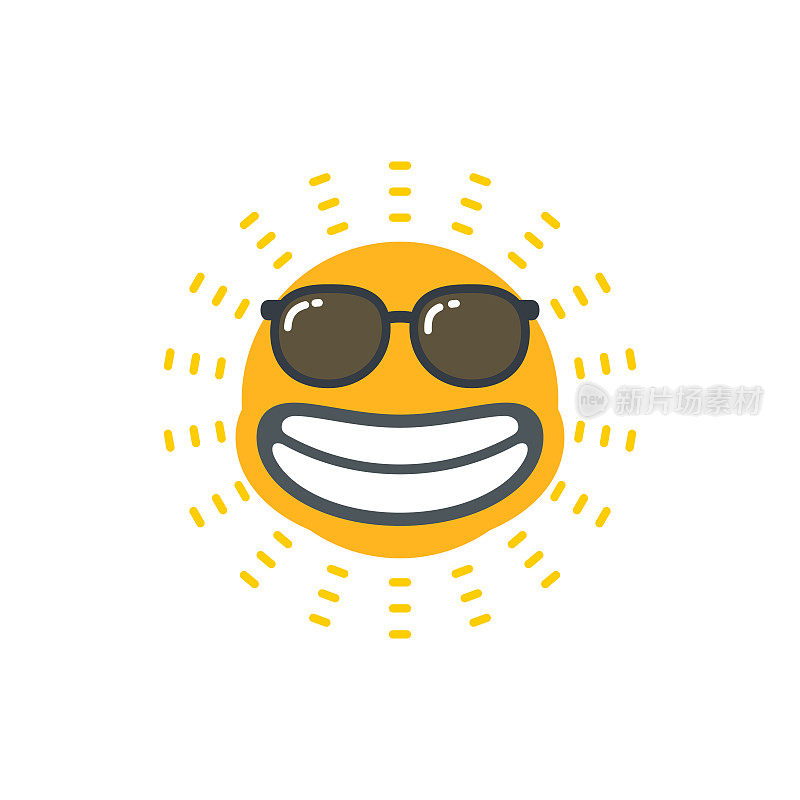 快乐滑稽微笑太阳