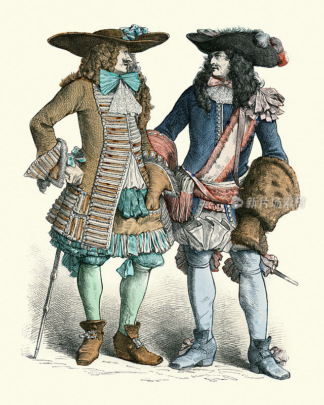 法国军官和贵族17世纪晚期的服装，时尚史