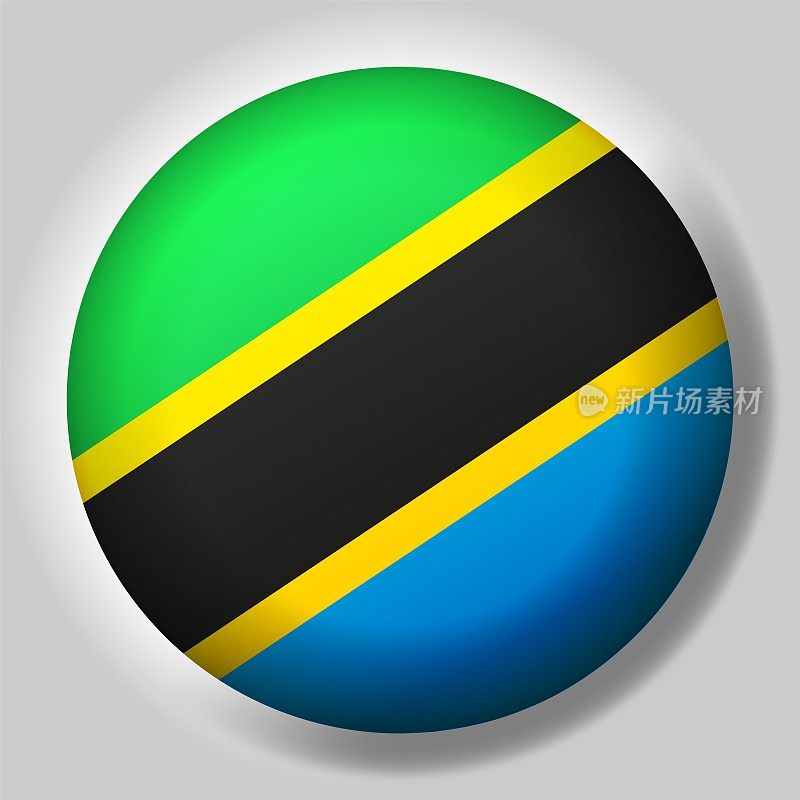 坦桑尼亚国旗按钮