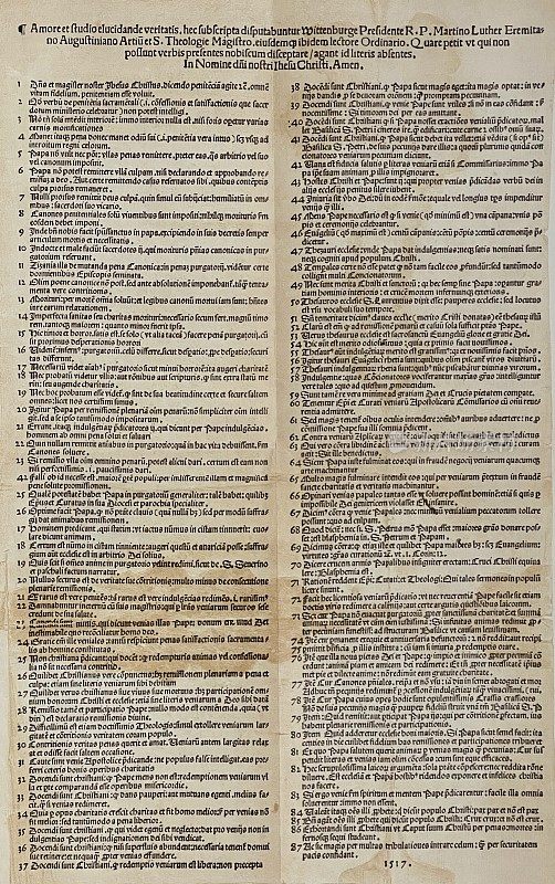 《马丁·路德的95篇论文》(1517年