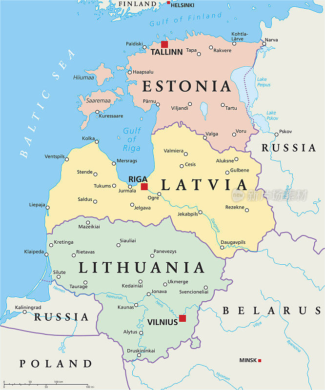 波罗的海国家政治地图