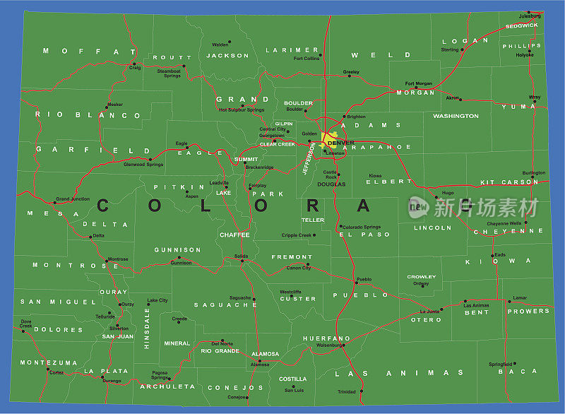 科罗拉多州的政治地图