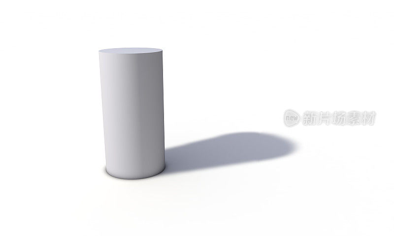 圆柱体模型，隔离在白色3d渲染