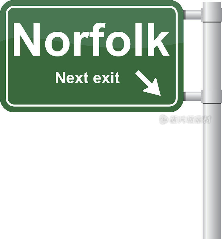 诺福克下一个出口绿色信号向量